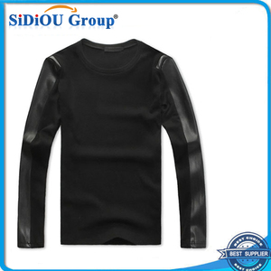 2014 en gros cuir personnalisé <span class=keywords><strong>ras</strong></span> du cou <span class=keywords><strong>pull</strong></span> molletonné - Product Image 1