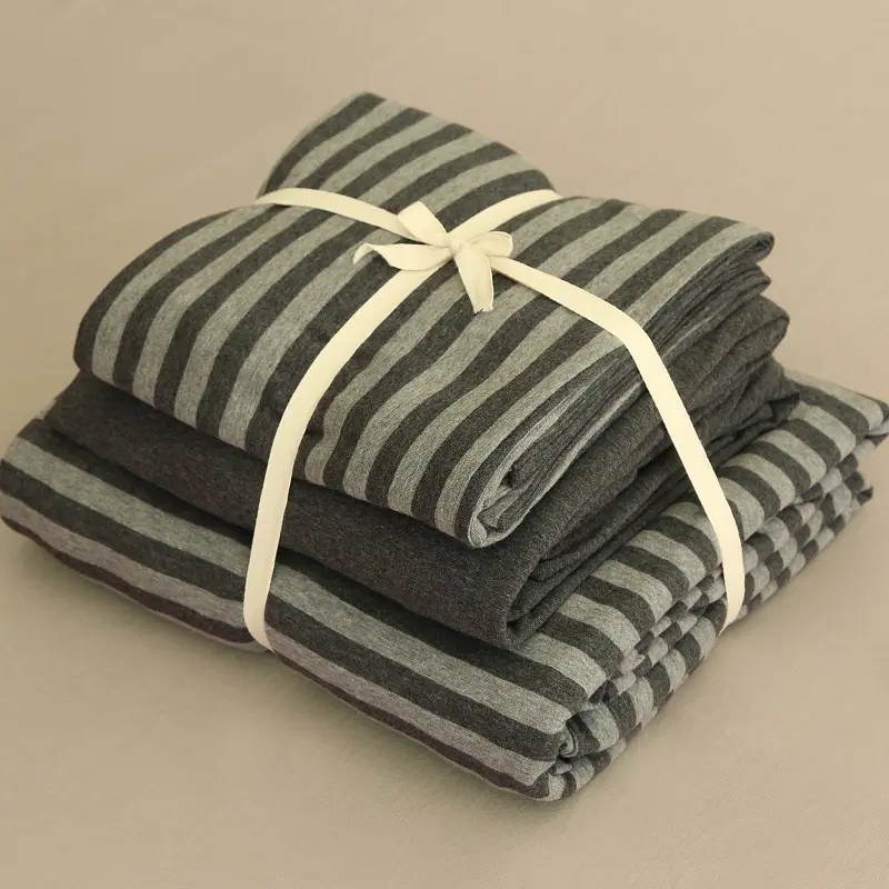 Luxury 100% 綿Classic Black Textile Home-Ropa De Cama Bedding Sets