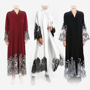 Último diseño de <span class=keywords><strong>Burqa</strong></span> para niñas, vestido de baile de graduación, Sexy, Abaya abierta frontal para fotos, 2019 - Product Image 6