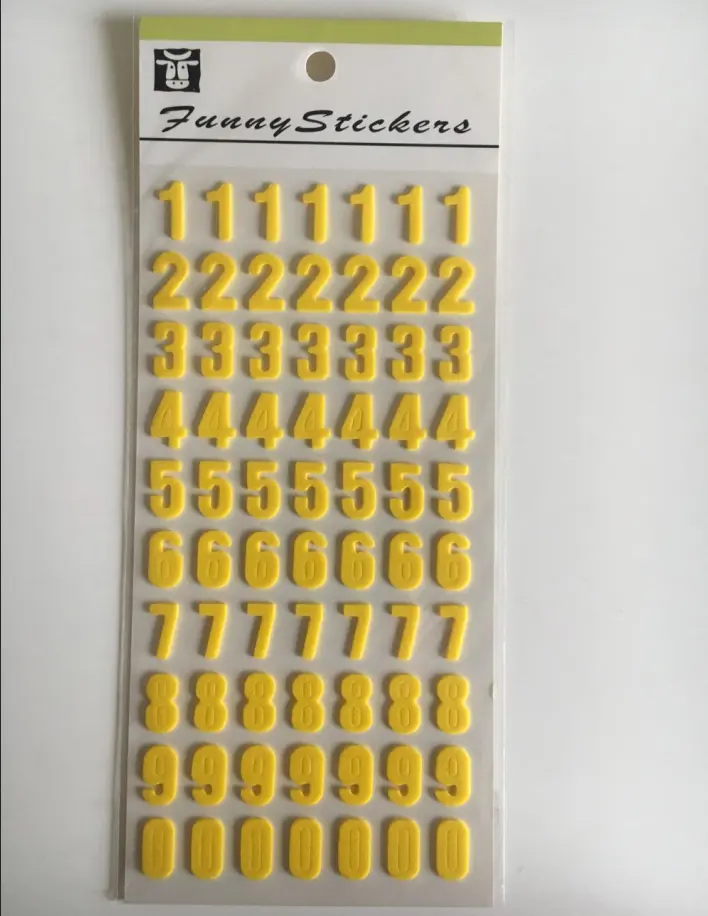 숫자 알파벳 주문 자동 접착 숫자 펠트 스티커 아이 3D 직물 스티커