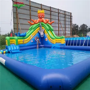 CE certificate adults inflatable water slide for water game in the amusement and park mall