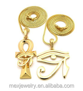 Collar con colgante de ojo de Horus <span class=keywords><strong>Ankh</strong></span> egipcio dorado - Product Image 3