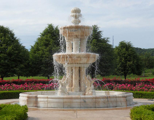 Fuente de Jardín de Mármol Estilo Occidental, Producto de Piedra para Jardín, Fuente Escalonada de Tamaño Personalizado - Product Image 4