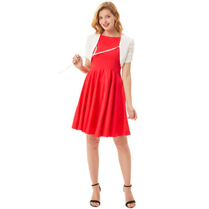 Bolero Corto Plisado Color Marfil para Mujer <span class=keywords><strong>BP</strong></span>, con Mangas Cortas, Espalda Transparente de Encaje y Lazada Delantera BP000705-2 - Product Image 6