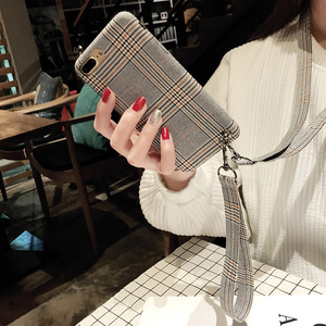 Venta caliente de lujo rejilla celosía tela lanyard <span class=keywords><strong>tel</strong></span>éfono celular caso para el iPhone x 8 8 más 7 7 más 6 6 Más - Product Image 4