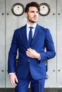 Elegante Traje de Novio Azul Rey, Corte Entallado, Traje de Boda <span class=keywords><strong>para</strong></span> <span class=keywords><strong>Hombre</strong></span>, Conjunto de 2 Piezas (Chaqueta + Pantalones) - Product Image 2