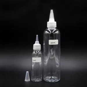 50ml 60ml 80ml 100ml 120ml 200ml 250ml Leere Plastik trank klebe flaschen für Haaröl flaschen