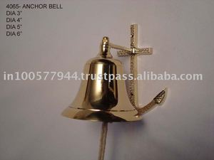 Modelo de campana de barco de latón antiguo Pulido Estilo náutico brillante Técnica de metal fundido a mano para regalos de negocios o mascota - Product Image 2