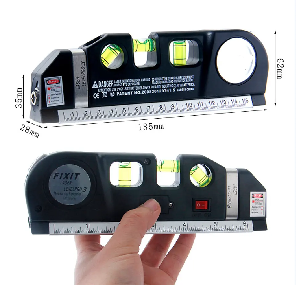 LV03 4 in 1 Infrared Laser Level Cross Line Laser Tape 2.5M Measurement Multipurpose Hand Tool Measure Level Laser