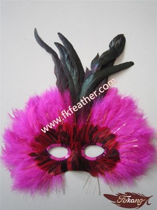 Fuentes Del Partido Del Bachelorette Rose Red Mardi Gras Máscara <span class=keywords><strong>de</strong></span> Plumas <span class=keywords><strong>de</strong></span> Pavo - Product Image 1