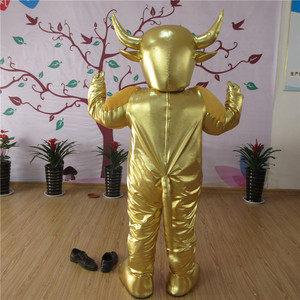 Kostum Maskot Muscle Golden Bull-Bahan Plush Lembut untuk Dewasa Unisex untuk Mardi Gras / Karnaval - Product Image 4