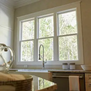 Hırsız su geçirmez fantezi pvc pencere ızgara tasarımları upvc pencereler cibinlik ile sürgülü pencereler