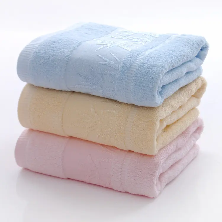 China Manufacturer Custom Luxury Plain Dobby Jacquard Terry Gift Organic Bamboo Cotton Bath Towel