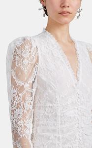 <span class=keywords><strong>Abito</strong></span> <span class=keywords><strong>da</strong></span> <span class=keywords><strong>sposa</strong></span> con maniche lunghe a sbuffo a V gorgette in Organza con zip nascosta a motivi floreali in pizzo bianco con maniche lunghe a sbuffo - Product Image 3