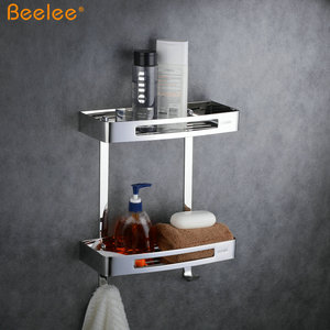 Beelee BA9287C2 <span class=keywords><strong>Mensola</strong></span> Angolare per <span class=keywords><strong>Bagno</strong></span> a Doppio Ripiano, Prezzo di Fabbrica, per Casa e Hotel - Product Image 4
