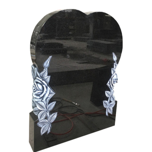 Cheap Upright Antique Heart Shape Headstone Tombstone <strong>Memorials</strong> <strong>Stone</strong> with Rose Flower Carving - Product Image 2