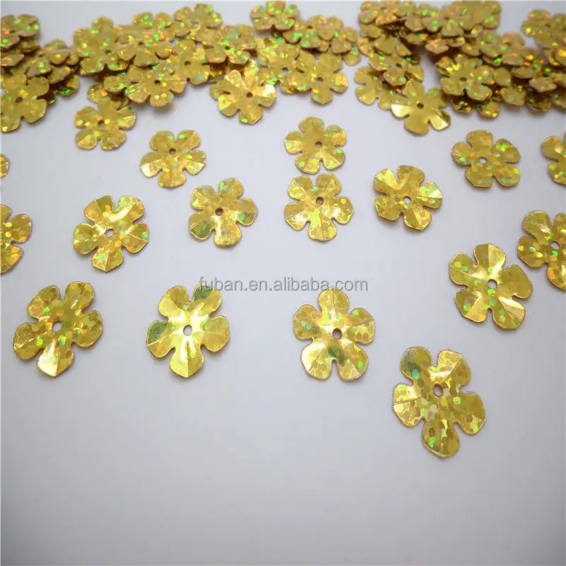 13mm gold shiny flowers loose sequins paillette for shoes