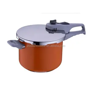 2021 Hot Sell SS304(18/8) Ceramic Coating Stainless Steel Pressure Cooker with Weight Valve