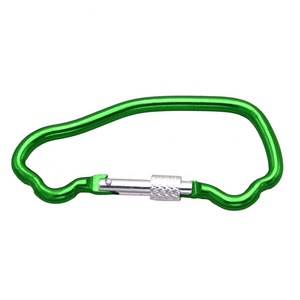 Factory Directly Retail 8 cm Customized Green Special Shaped Carabiner Aluminum Lock Carabiner Keychain Car Carabiner Clip