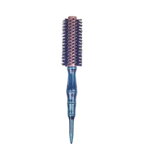 EUREKA A28020-55PA-BL Professional Aluminum Tube With Boar Bristle And Nylon Pins Hair Brush Salon Round Hair Brush