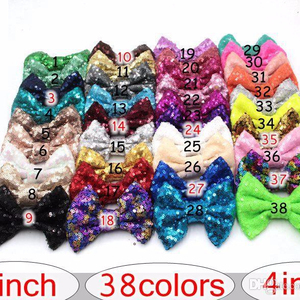 4 Inch/3 Inch DIY <strong>Sequin</strong> <strong>Headbands</strong> for Kids 38 Colors Wedding Accessories Hair Bows without Clip for Baby Girls for Weddings - Product Image 2