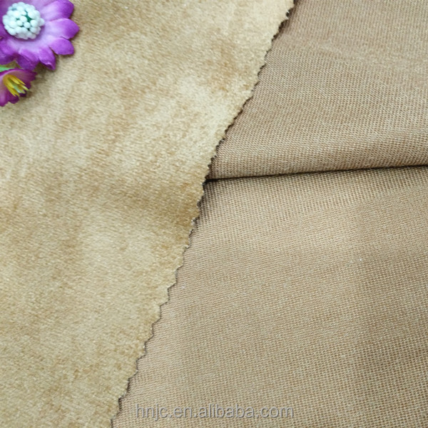 Однотонная 300 г/кв. М окрашенная основовязаная полиэфирная тянущаяся замшевая ткань