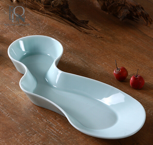 Placas de cerámica vidriada de color azul, rectángulo placas de gres, hotel buffet placa de cerámica de esmalte de color - Product Image 3