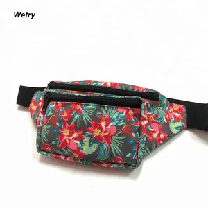 Custom print wemens elegant fashion trendy chest bum bag,high quality outdoor floral printed hiking cycling fanny pack waist bag