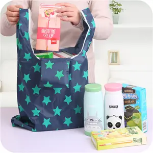 Wholesale Custom Promotional Recycle Eco Friendly Reusable Grocery Tote Nylon Foldable Shopping Bag For Gift