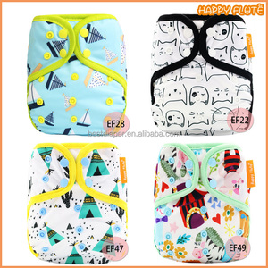 Feliz flauta reutilizable bebé orgánico del pañal del paño del poliester tela de muselina <span class=keywords><strong>anime</strong></span> cubierta del pañal - Product Image 3