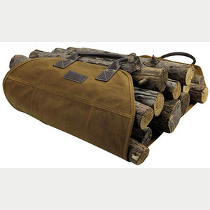 Waxed Canvas Fireplace <strong>Log</strong> <strong>Carrier</strong> Holders Large Firewood <strong>Carrier</strong> for Carrying Woods - Product Image 4