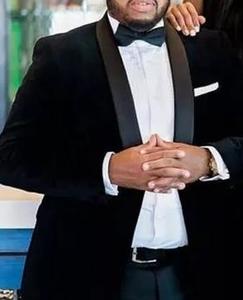 <span class=keywords><strong>Veste</strong></span> de soirée en <span class=keywords><strong>velours</strong></span> côtelé noir pour hommes, Tuxedos, châle, coupe classique, un bouton, 3 tailles - Product Image 6