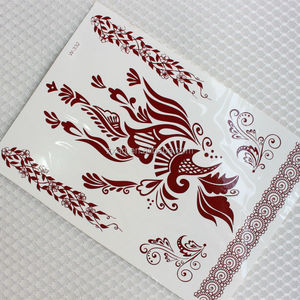 India Henna estilo mano pierna brazo cuello quemado Henna tatuaje temporal etiqueta tatuaje sello - Product Image 5