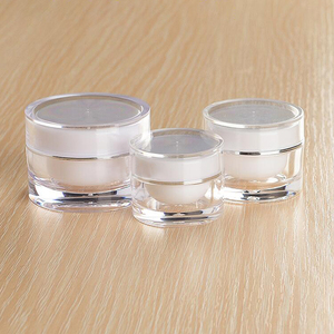 China proveedor de envases cosméticos 5G 10G 20G 30g de doble pared de plástico de lujo ps loción tarro de crema - Product Image 1