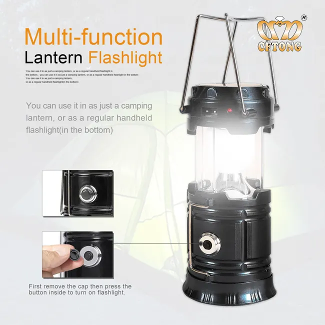 Factory Wholesale Price LED Solar Camping Lantern Outdoor Solar Night Lamp Fishing Emergency Camping Light