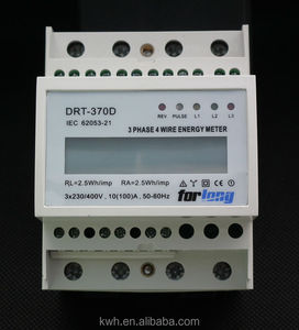 Forlong tiêu thụ điện năng thấp DRT-370D (với CT) 3 giai đoạn bốn dây kWh LCD hiển thị Watt giờ không dây kWh <span class=keywords><strong>Meter</strong></span> - Product Image 2