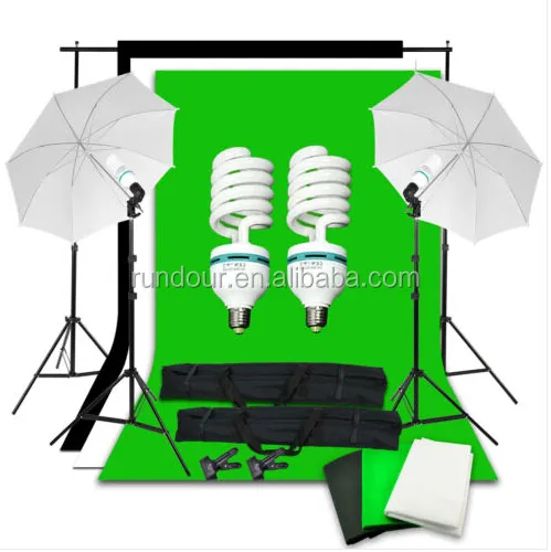 2017 Professional Photography Photo Studio Kits Studio Bulbs Photo Video Equipment with 1.6*3 non-woven fabric backdrop