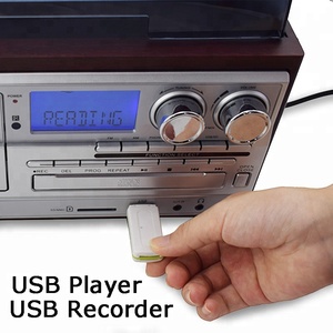 Lecteur de disques vinyles multi-audio DESONIC, tourne-disque vintage, lecteur de CD et de cassettes, radio AM/FM, <span class=keywords><strong>enregistreur</strong></span> <span class=keywords><strong>USB</strong></span>, entrée auxiliaire, sortie RCA - Product Image 5