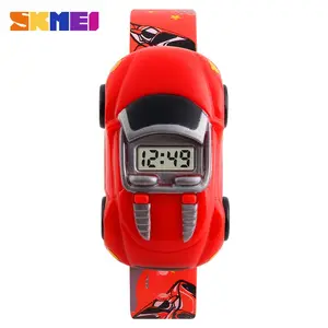 new design kids watch cartoon car dial fashion led display time date relojes sports skmei children digital watch instructions