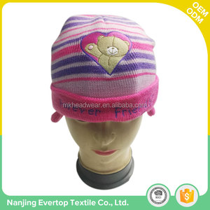 Proveedores al por mayor sombrero <span class=keywords><strong>de</strong></span> encargo <span class=keywords><strong>de</strong></span> moda rosa niñas <span class=keywords><strong>de</strong></span> invierno cálido tejer sombrero niños - Product Image 4