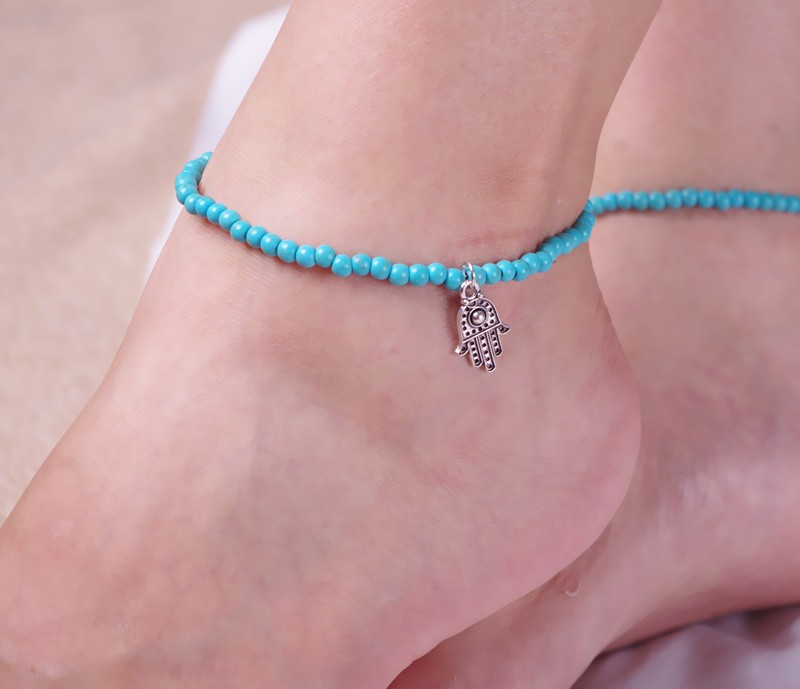 Новейшие ювелирные изделия, Сексуальные Индийские бирюзовые браслеты на ногу