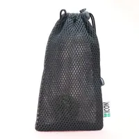 مخصص الرباط حقيبة صغيرة بتصميم مخرّم الأسود النايلون الصغيرة حقيبة شبكية برباط للسماعة قوة البنك أكياس
