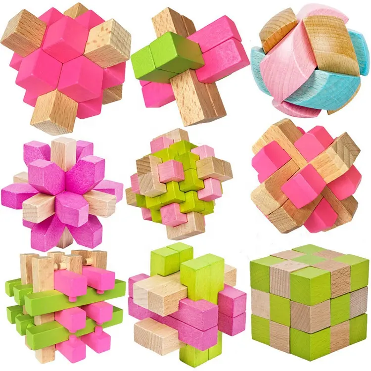 Intelligence Magic Cube Puzzle Luban Lock Brain Teaser Puzzle Educational Wooden Brain Teaser Puzzle