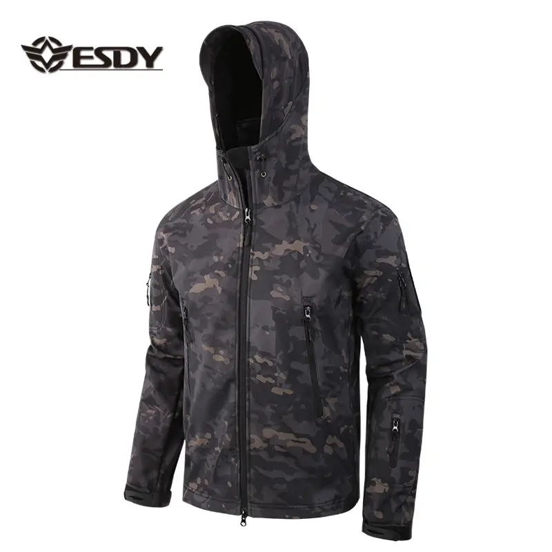 ESDY Outdoor迷彩ハンティングジャケットWaterproof狩猟ジャケットCP Black