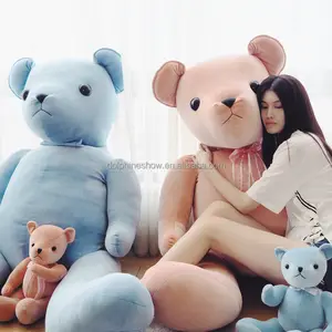 Wholesale cheap life size 2 meter cute stuffed soft plush pink and blue large giant teddy bear