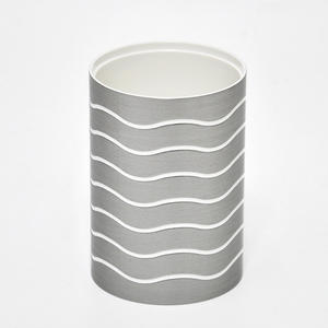Porte-brosse à dents rond en plastique argenté Wave - Product Image 3
