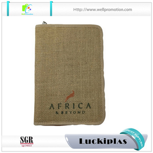 Logotipo personalizado cierre con cremallera portatarjetas de la cartera de lino para hombres - Product Image 2