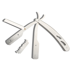 Pisau Cukur Lurus dengan Gagang Logam, Mata Pisau Dapat Diganti, Pisau Cukur Cut Throat, Pisau Cukur Lurus Khusus untuk Tukang Cukur, Pisau Cukur untuk Memotong Rambut Pria - Product Image 6