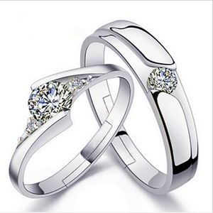 YL001 925 Uomini e Donne D'argento Matrimonio Anelli Lettering Anelli - Product Image 1