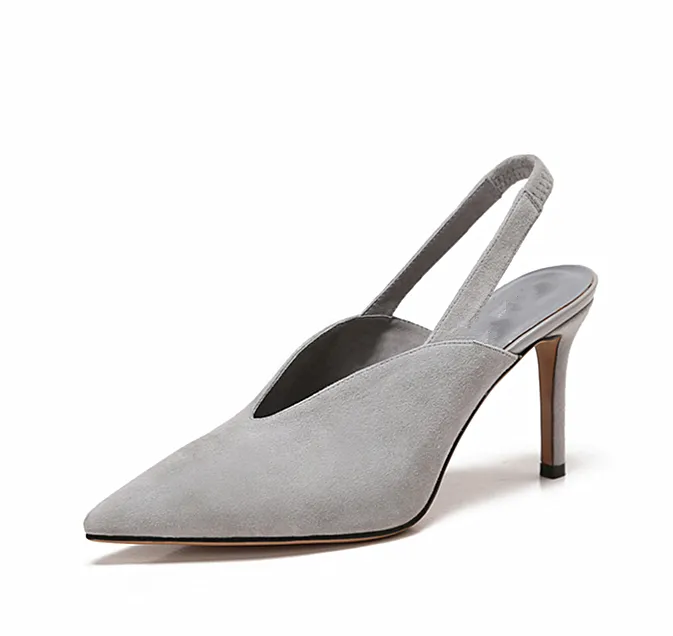 2017 suede leather special heels ladies office dress shoes slip on high heel